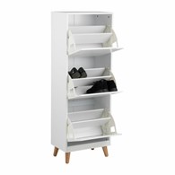 Biała szafka na buty z 3 drzwiczkami Mitra