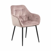 Krzesło do jadalni Brooke różowe z podłokietnikami