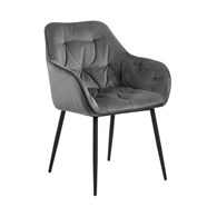 Krzesło do jadalni Brooke ciemnoszare z podłokietnikami