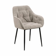 Krzesło do jadalni Brooke beżowe z podłokietnikami