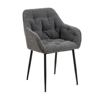 Krzesło do jadalni antracytowe Brooke z podłokietnikami