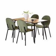 Stół z 4 krzesłami leśna zieleń Wilma