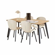 Stół z 4 krzesłami beż zestaw Cadiz