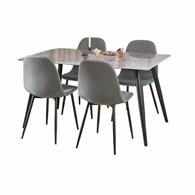 Zestaw stół z 4 krzesłami szary Wicklow