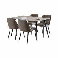 Zestaw stół z 4 krzesłami taupe Wicklow