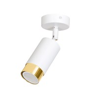 Lampa sufitowa led HIRO 1 biało złota Efektowna lampa sufitowa w kolorze biało złotym, loftowa, industrialny regulowany spot design, idealna do salonu, biura, kuchni.