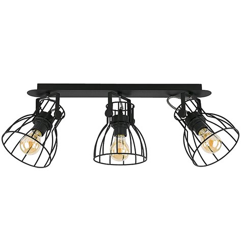 Lampa Sufitowa ALANO BLACK 3xE27