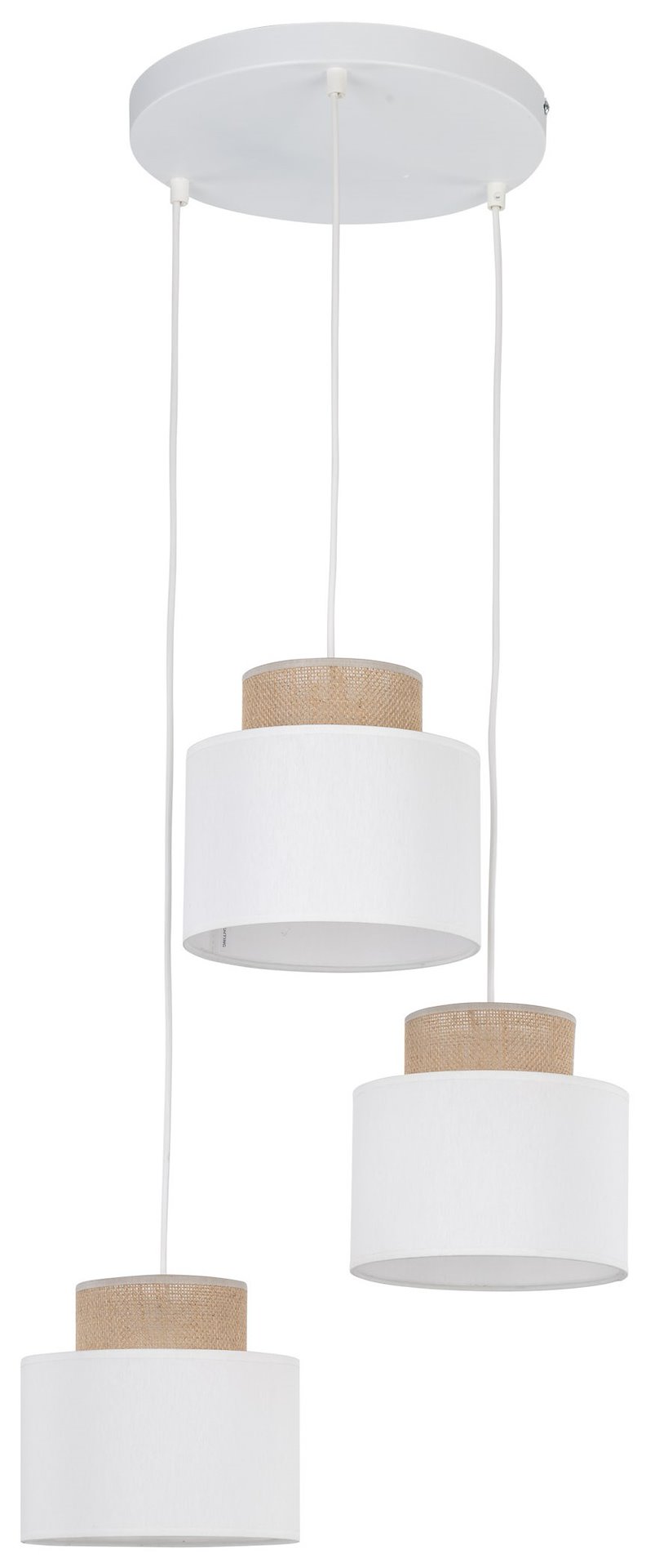 Lampa Wisząca DUO Biały Abażury 3xE27