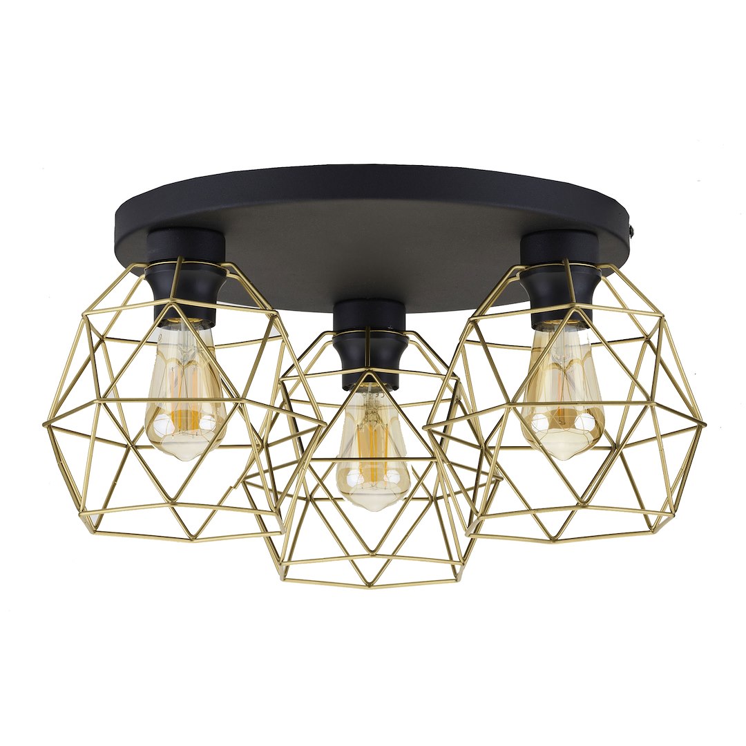 Lampa Sufitowa GALAXY Złota 3xE27