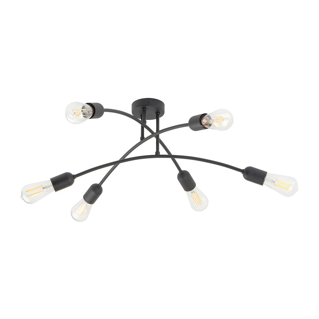 Lampa Sufitowa HELIX Czarny 6xE27