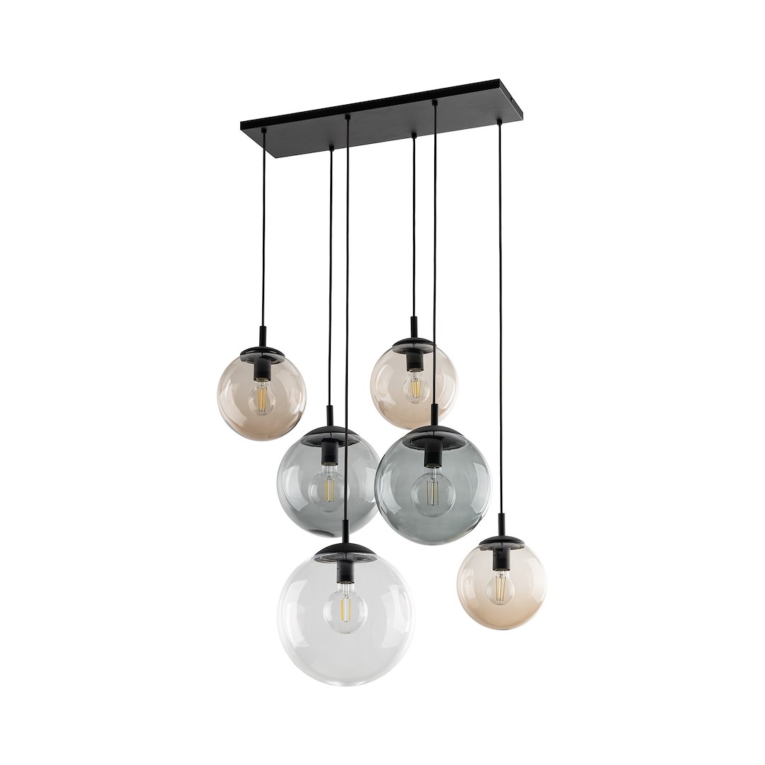 Lampa Wisząca ESME Mix Szklane Klosze  6xE27 77cm