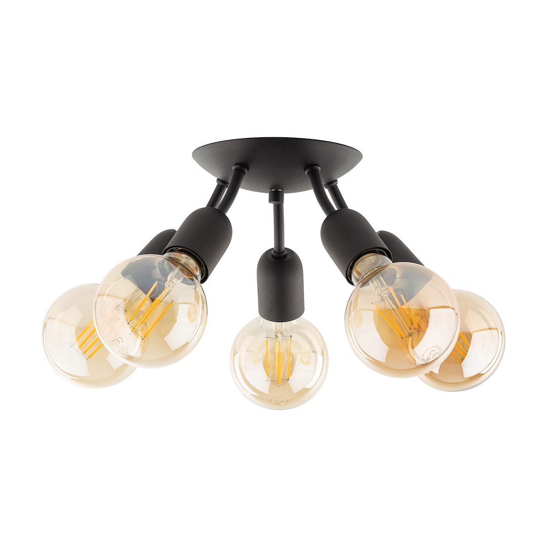 Lampa Sufitowa RUBIO Czarny Loft 5xE27