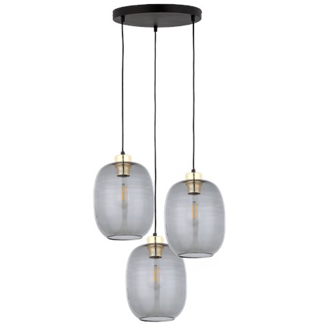 Lampa Wisząca DELTA dymiony 3xE27 koło