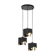 Lampa Wisząca GRANT Czarny Złoty 3xE27 Koło