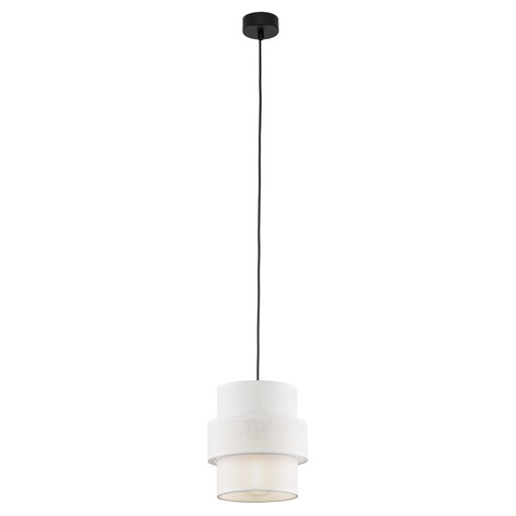 Lampa Wisząca CALISTO Czarny Biały Abażur 1xE27 20cm