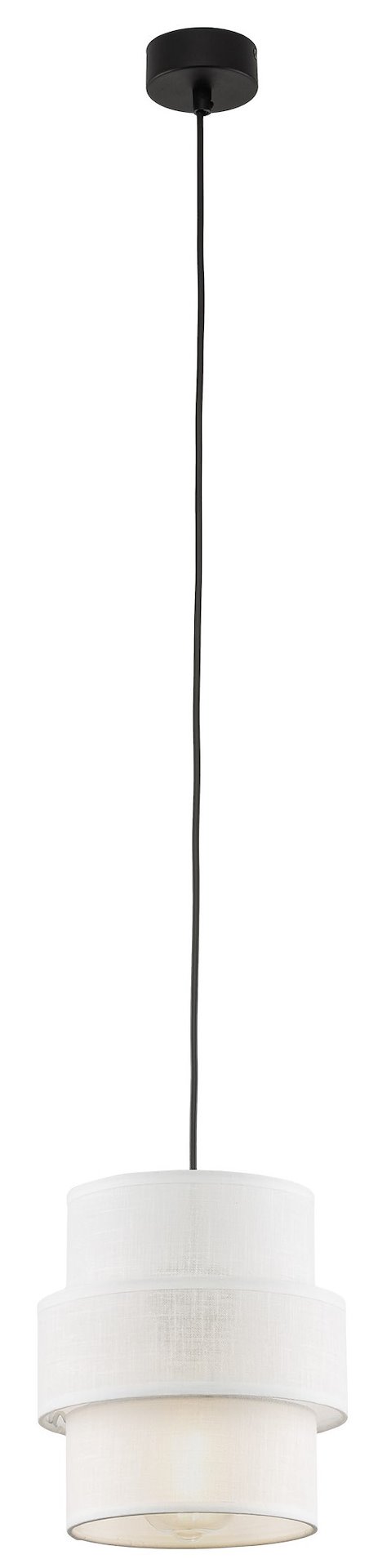 Lampa Wisząca CALISTO Czarny Biały Abażur 1xE27 20cm