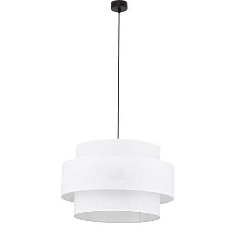 Lampa Wisząca CALISTO Czarny Biały Abażur 3xE27 50cm