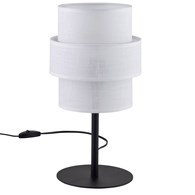 Lampa Stołowa CALISTO Czarny Biały Abażur 1xE27 38cm