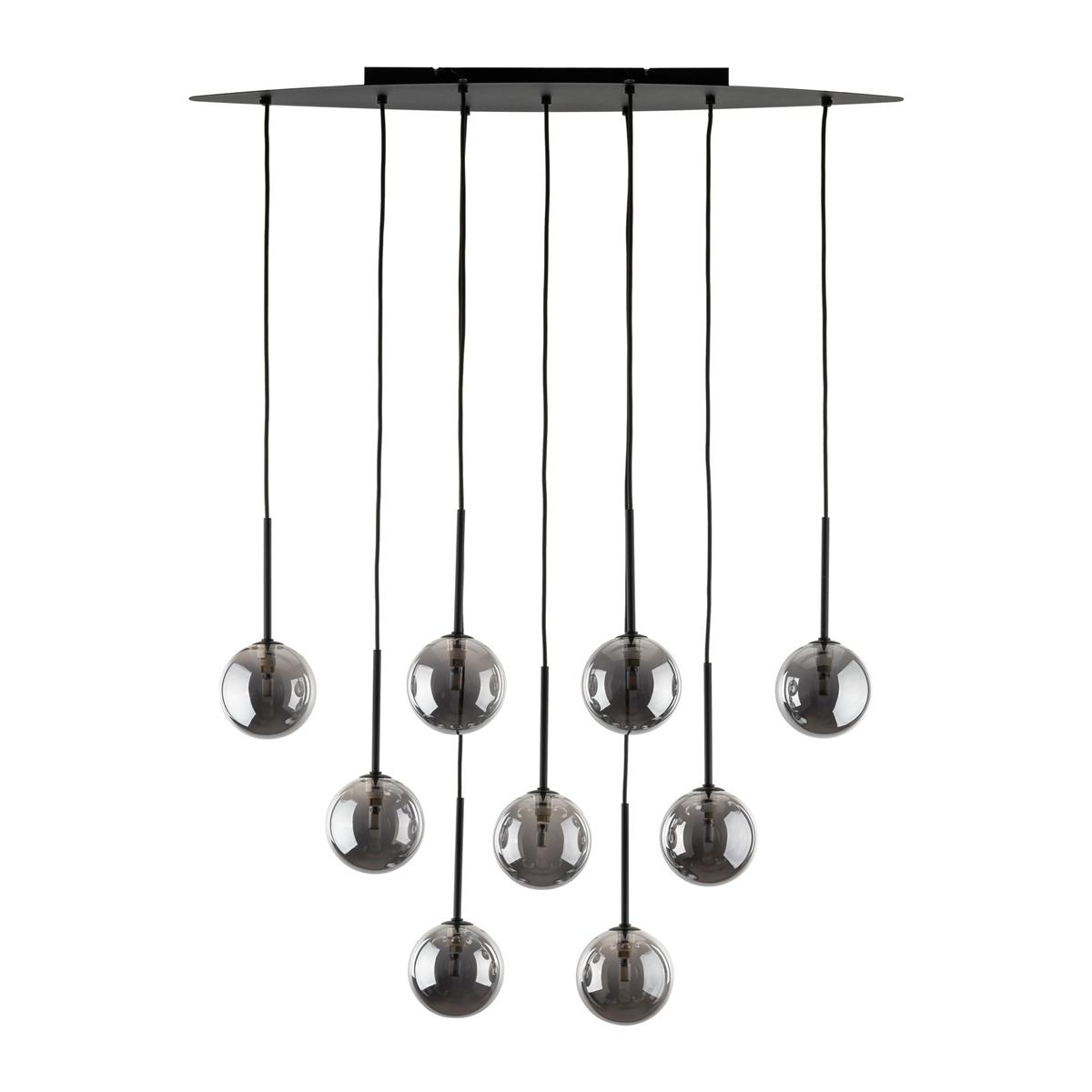 Lampa Wisząca ESTERA Czarny Kule Klosze 9xG9