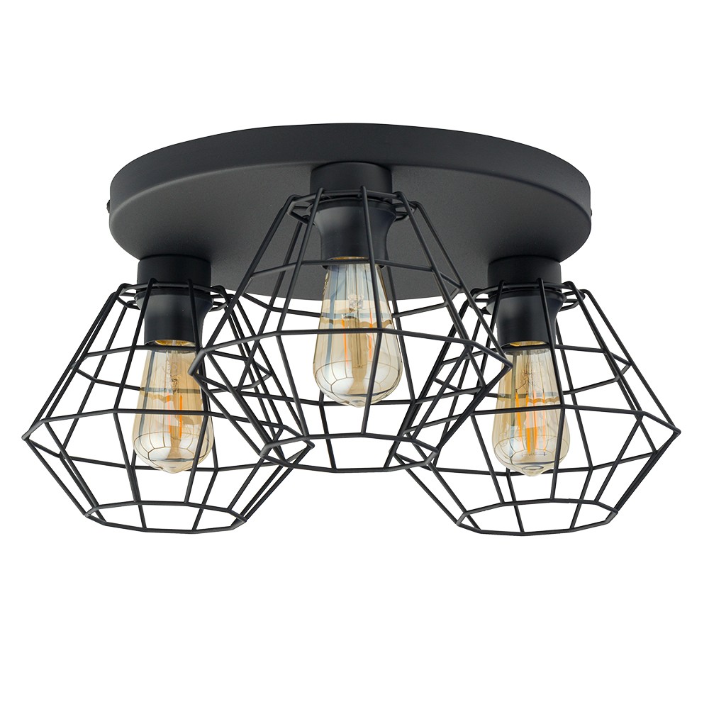 Lampa Sufitowa DIAMOND Czarna 3xE27