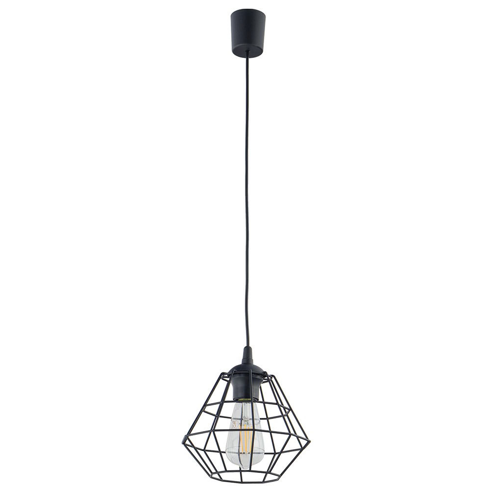 Lampa Wisząca DIAMOND Czarna 1xE27 22 cm