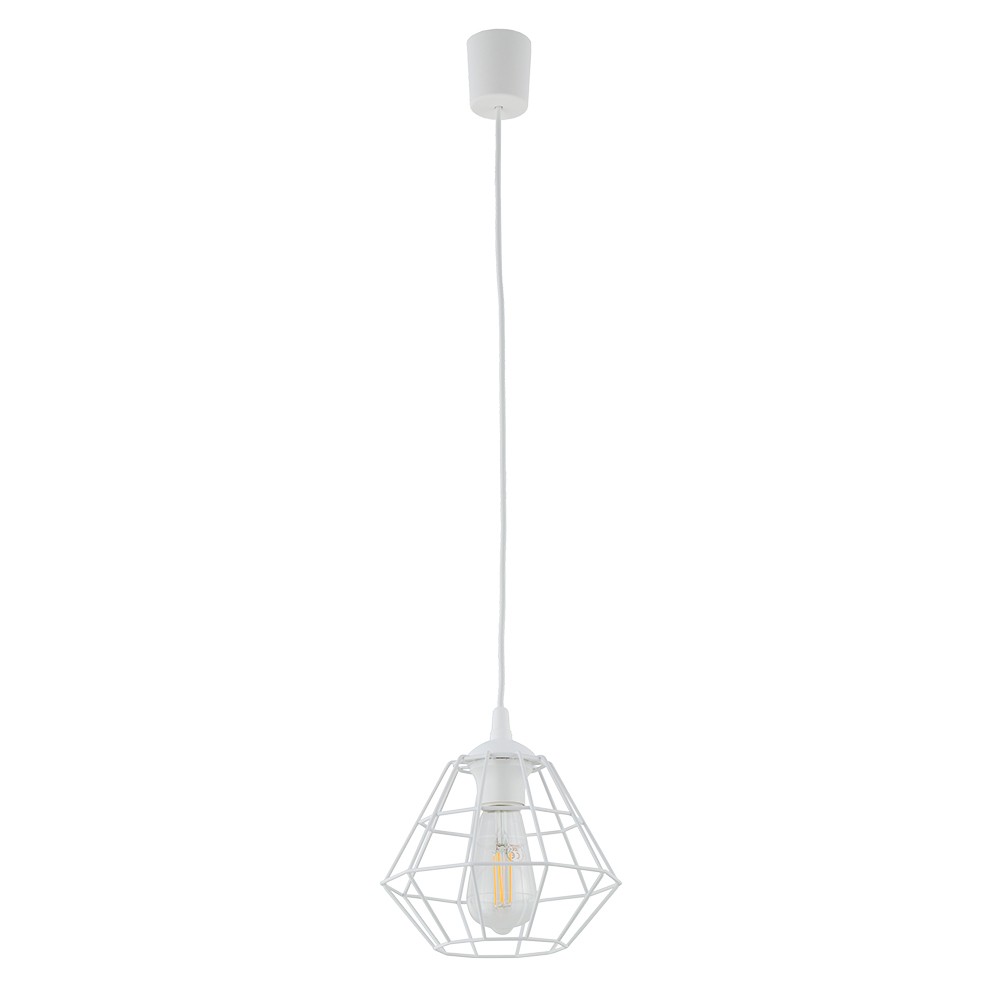 Lampa Wisząca DIAMOND Biały 1xE27 22cm