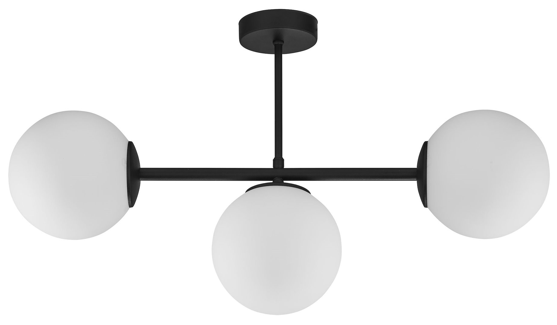 Lampa Sufitowa CELESTE Czarny Biały Szklane Klosze 3xE27