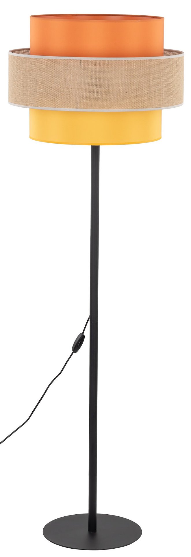 Lampa Podłogowa TRIO JUTA Czarny Żółty 1xE27 159cm