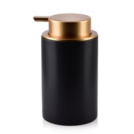Dozownik Damien Gold Black 320 ml Wykonany z ceramiki, kolor czarno złoty, przystosowany zarówno do mydła jak i płynu do mycia naczyń
