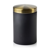 Pojemnik metalowy Harry Black Czarny matowy kolor, złota pokrywka, idealny do przechowywania kawy, herbaty i wielu innych produktów spożywczych