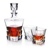 Zestaw do whisky Eva Cubes 6 szklanek Elegancki zestaw do drinków wykonany z grubego szkła składający się z karafki i 6 szklanek