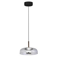 Lampa wisząca VETRO Czarna Transparentna 6W 4000K 23cm