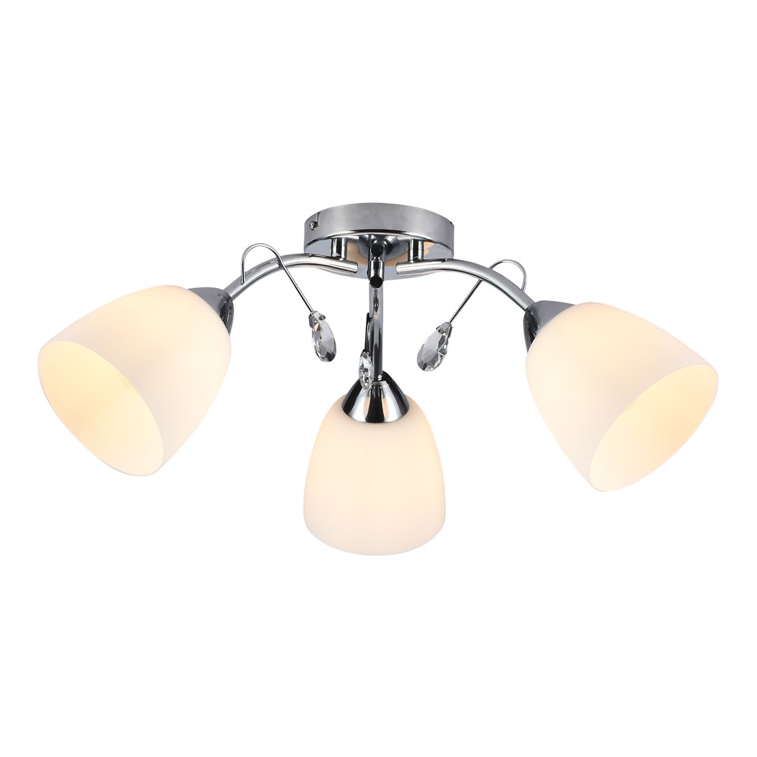 Lampa sufitowa PIREUS Srebrna Szklane klosze 3xE27