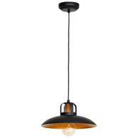 Lampa Wisząca FELIX II Czarny Złoty Metalowy Klosz 1xE27 30cm