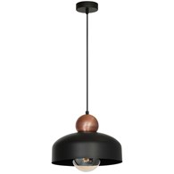 Lampa Wisząca HARALD Czarny Miedziany Metalowy Klosz 1xE27 30cm