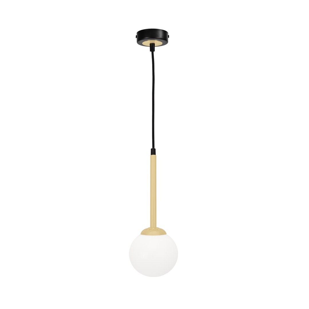 Lampa Wisząca PARMA Czarny Złoty Szklany Klosz 1xE14 13,5cm