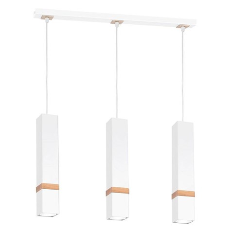 Lampa wisząca VIDAR biały drewno 3xGU10