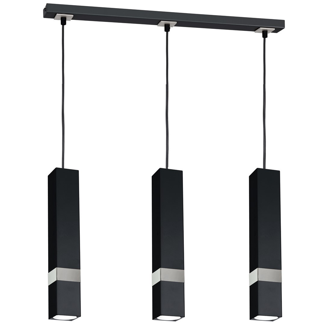 Lampa Wisząca VIDAR Czarny Srebrny 3xGU10