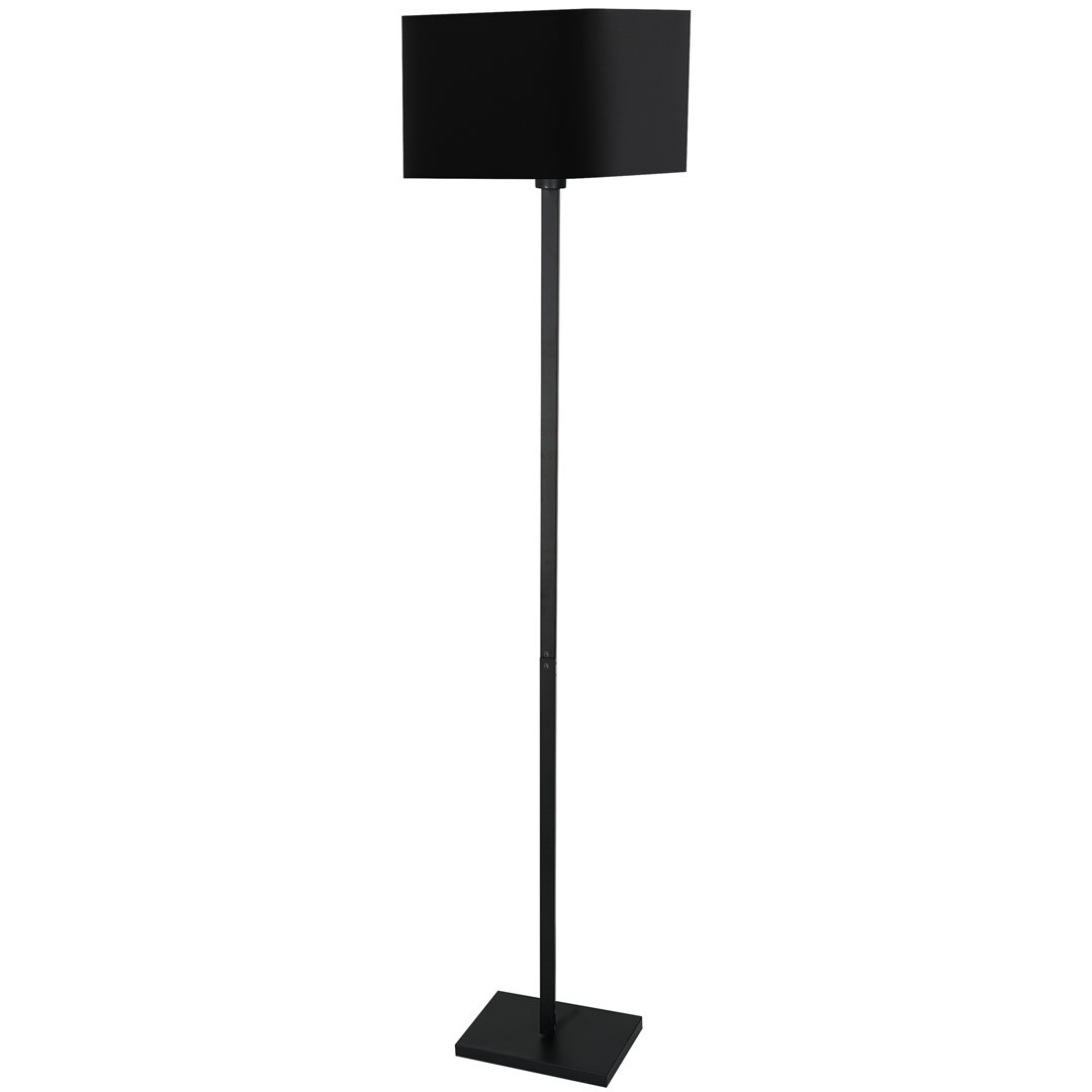 Lampa Podłogowa NAPOLI Czarny Srebrny Abażur 1xE27 150cm