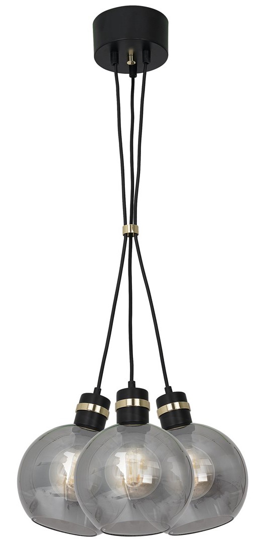 Lampa wisząca OMEGA BLACK/GOLD 3xE27 koło