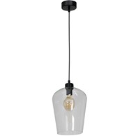 Lampa Wisząca SANTIAGO Czarny Transparentny Szklany Klosz 1xE27 22cm