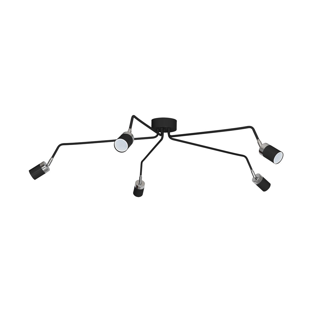 Lampa Sufitowa Spot JOKER Czarny Srebrny 5xGU10