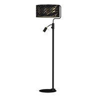 Lampa Podłogowa SENSO Regulowana Czarny Złoty Abażur 1xE27 1xmini GU10 150cm