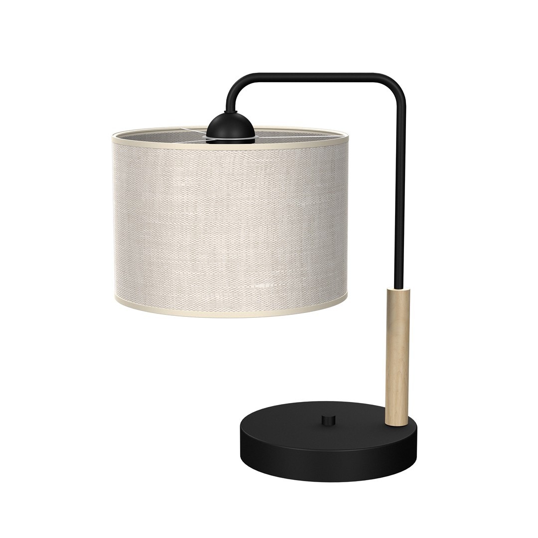 Lampa Stołowa ATLANTA Czarny Brązowy Abażur 1xE27 37cm