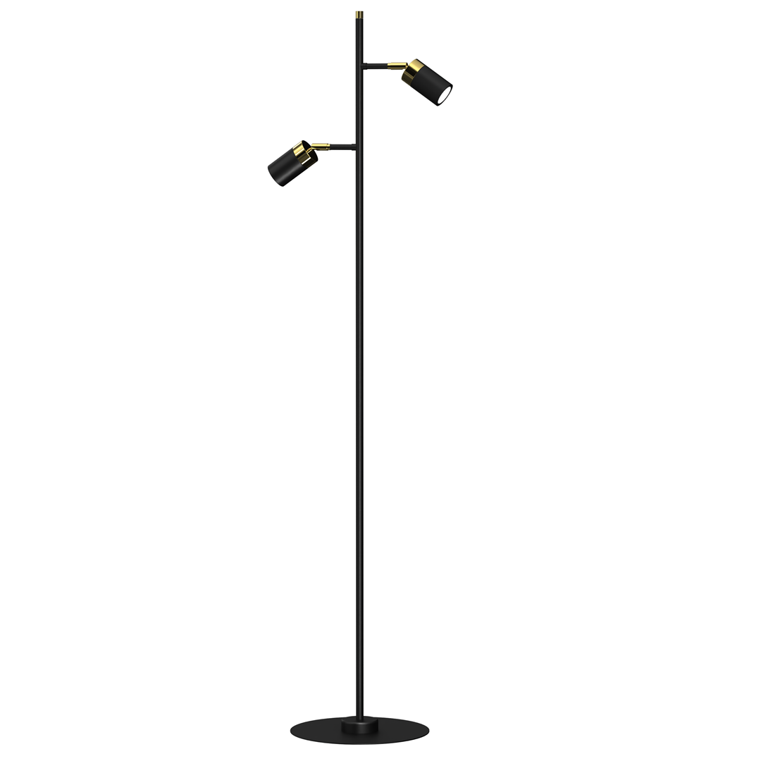 Lampa Podłogowa JOKER Regulowana Czarny Złoty2xGU10 155cm