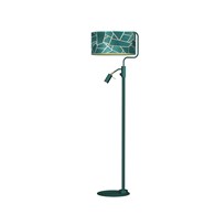 Lampa Podłogowa ZIGGY Regulowana Zielony Złoty Abażur 1xE27 1xminiGU10 150cm