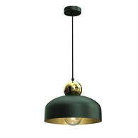 Lampa Wisząca HARALD Zielony Złoty Metalowy Klosz 1xE27 30cm