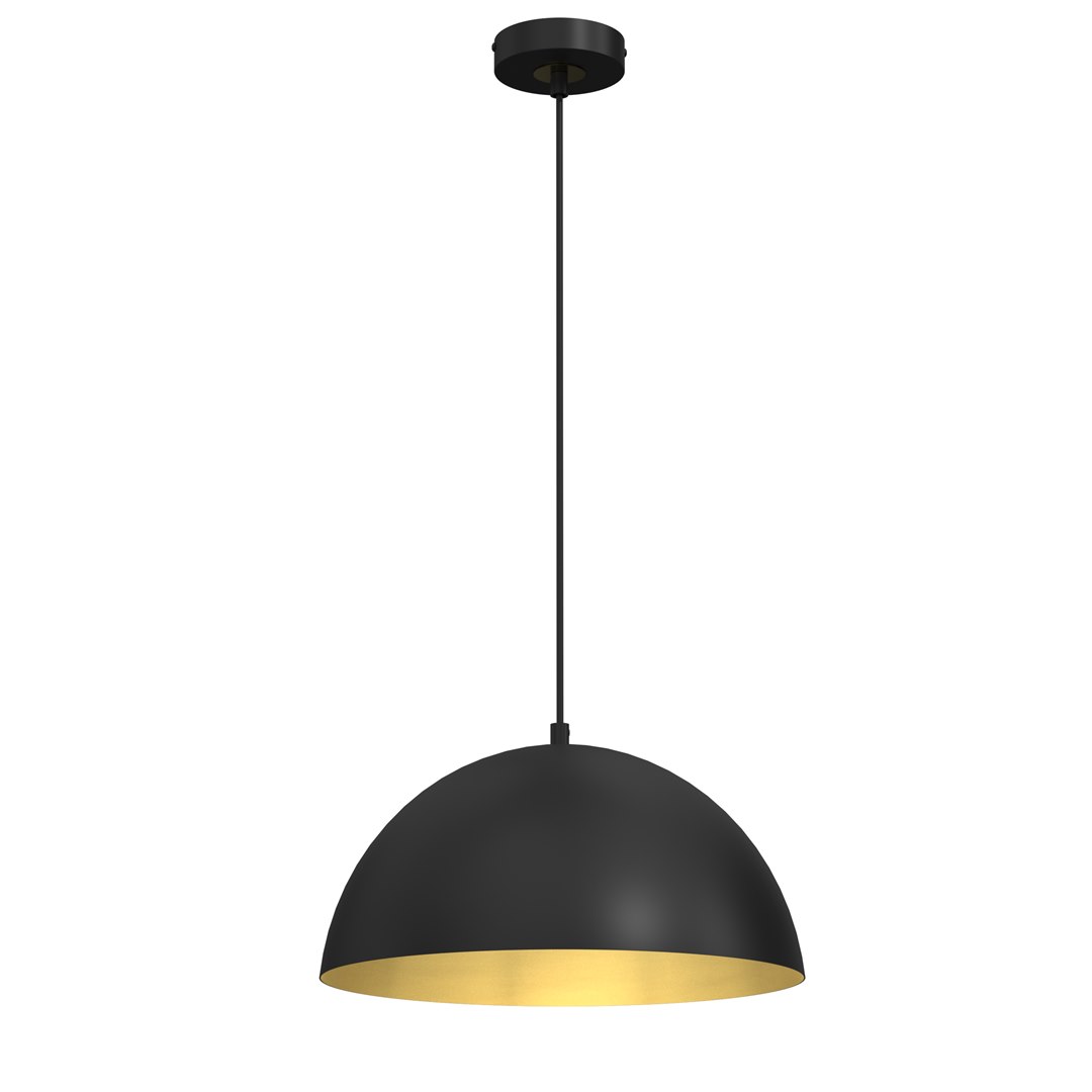 Lampa Wisząca BETA Czarny Złoty Metalowy Klosz 1xE27 35cm