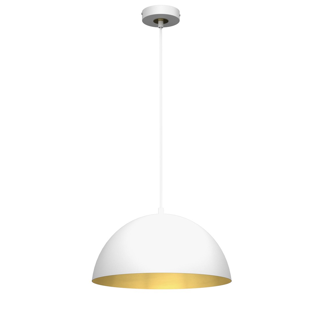 Lampa Wisząca BETA Biały Złoty Metalowy Klosz 1xE27 35cm