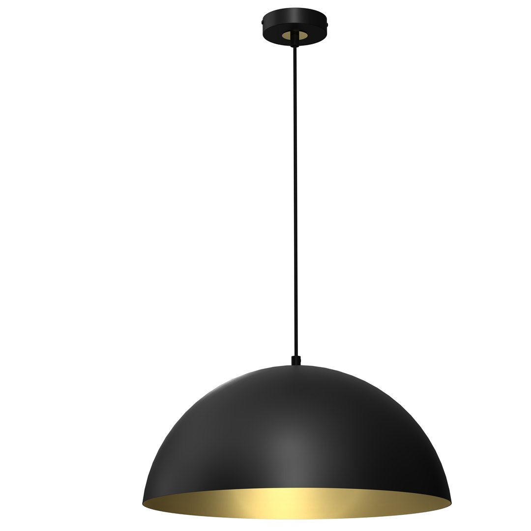 Lampa Wisząca BETA Czarny Złoty Metalowy Klosz 1xE27 45cm